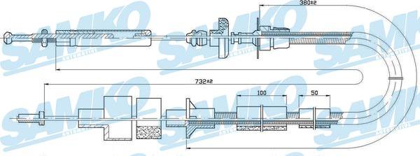 Samko C0085C - Tirette à câble, commande d'embrayage cwaw.fr