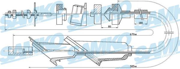 Samko C0020C - Tirette à câble, commande d'embrayage cwaw.fr
