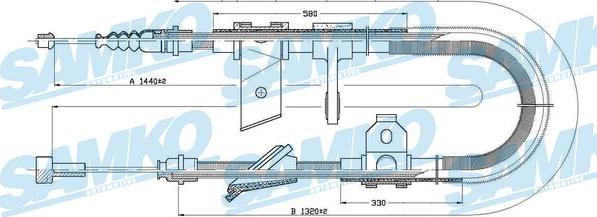 Samko C0022B - Tirette à câble, frein de stationnement cwaw.fr