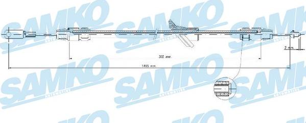 Samko C0140B - Tirette à câble, frein de stationnement cwaw.fr