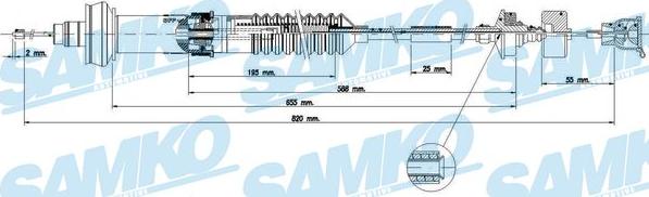 Samko C0153C - Tirette à câble, commande d'embrayage cwaw.fr