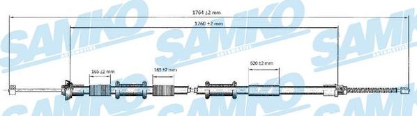 Samko C0166B - Tirette à câble, frein de stationnement cwaw.fr