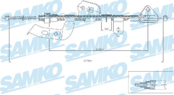 Samko C0133B - Tirette à câble, frein de stationnement cwaw.fr