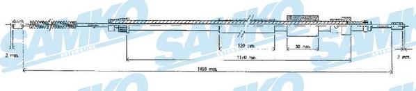 Samko C0122B - Tirette à câble, frein de stationnement cwaw.fr
