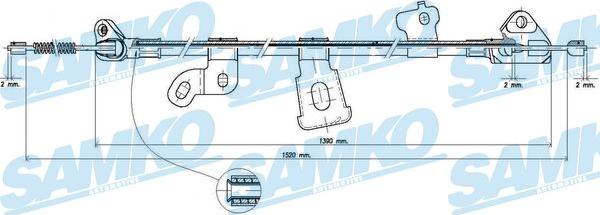 Samko C0893B - Tirette à câble, frein de stationnement cwaw.fr