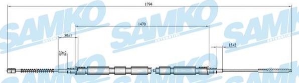 Samko C0810B - Tirette à câble, frein de stationnement cwaw.fr