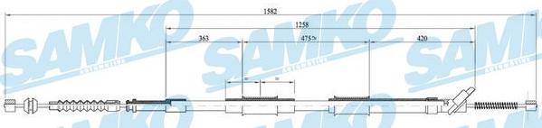 Samko C0874B - Tirette à câble, frein de stationnement cwaw.fr
