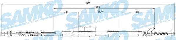 Samko C0875B - Tirette à câble, frein de stationnement cwaw.fr