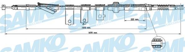 Samko C0316B - Tirette à câble, frein de stationnement cwaw.fr