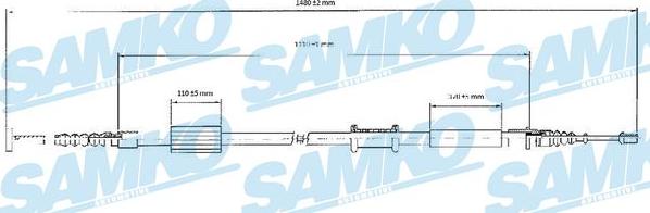 Samko C0208B - Tirette à câble, frein de stationnement cwaw.fr