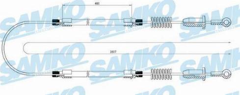 Samko C0202B - Tirette à câble, frein de stationnement cwaw.fr