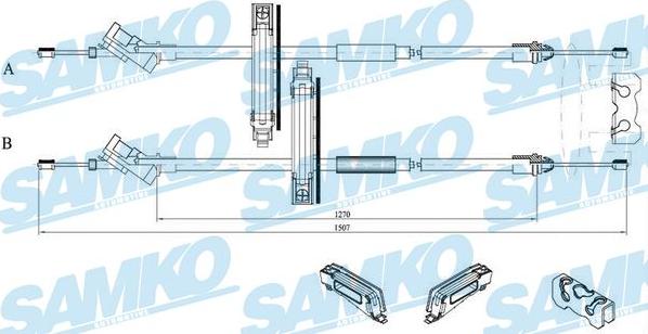Samko C0227B - Tirette à câble, frein de stationnement cwaw.fr