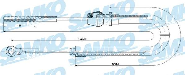 Samko C1531B - Tirette à câble, frein de stationnement cwaw.fr