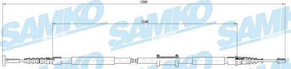 Samko C1659B - Tirette à câble, frein de stationnement cwaw.fr