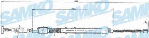 Samko C1241B - Tirette à câble, frein de stationnement cwaw.fr