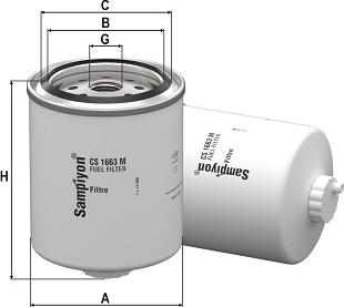 SAMPIYON FILTER CS 1663 M - Filtre à carburant cwaw.fr