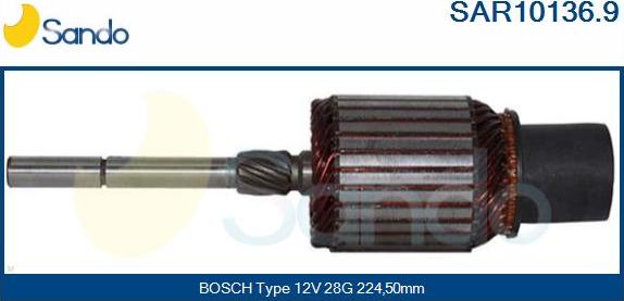 Sando SAR10136.9 - Induit, démarreur cwaw.fr
