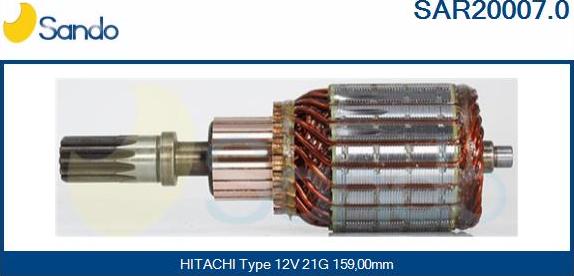 Sando SAR20007.0 - Induit, démarreur cwaw.fr