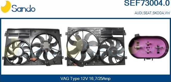 Sando SEF73004.0 - Moteur électrique, ventilateur pour radiateurs cwaw.fr