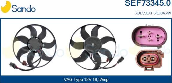 Sando SEF73345.0 - Ventilateur, refroidissement du moteur cwaw.fr