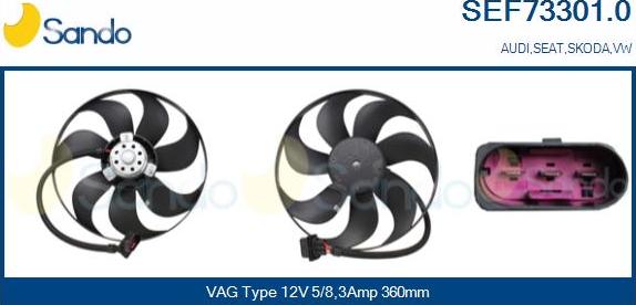 Sando SEF73301.0 - Ventilateur, refroidissement du moteur cwaw.fr