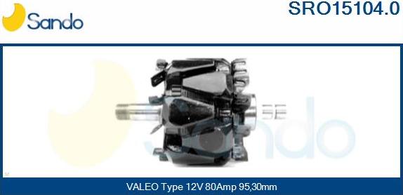 Sando SRO15104.0 - Rotor, alternateur cwaw.fr