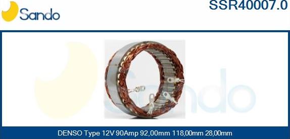 Sando SSR40007.0 - Stator, alternateur cwaw.fr