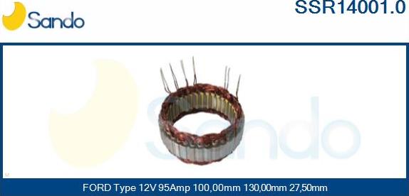 Sando SSR14001.0 - Stator, alternateur cwaw.fr