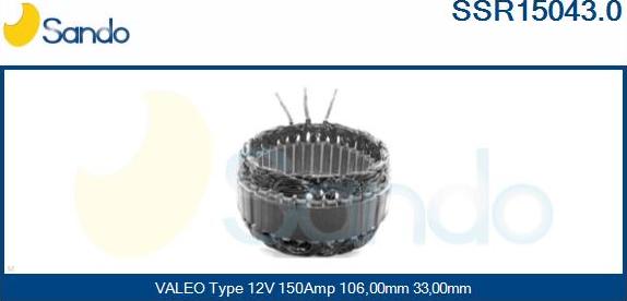 Sando SSR15043.0 - Stator, alternateur cwaw.fr