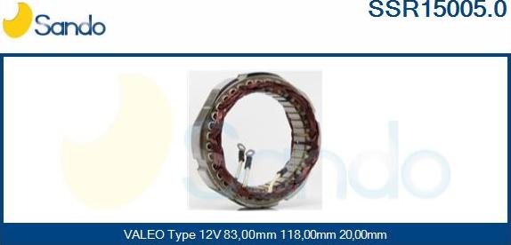 Sando SSR15005.0 - Stator, alternateur cwaw.fr