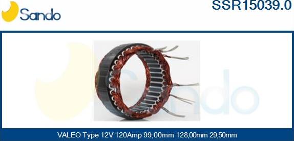 Sando SSR15039.0 - Stator, alternateur cwaw.fr