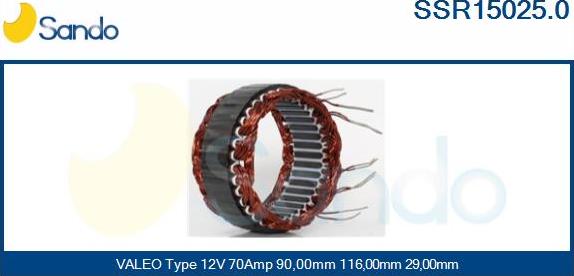 Sando SSR15025.0 - Stator, alternateur cwaw.fr