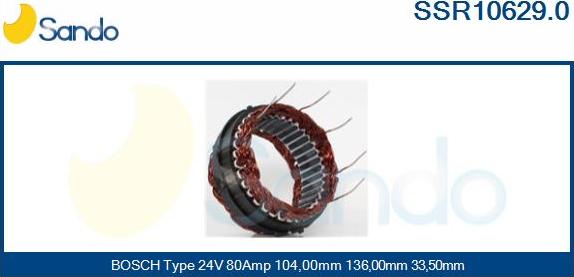 Sando SSR10629.0 - Stator, alternateur cwaw.fr