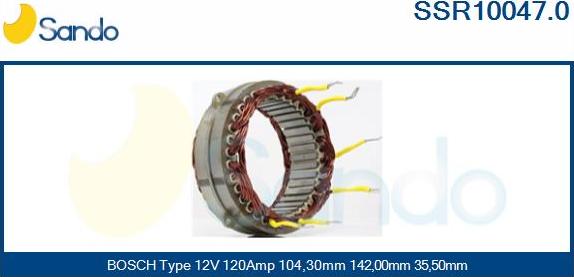 Sando SSR10047.0 - Stator, alternateur cwaw.fr