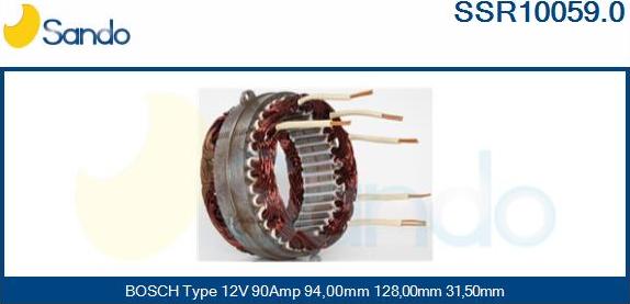 Sando SSR10059.0 - Stator, alternateur cwaw.fr