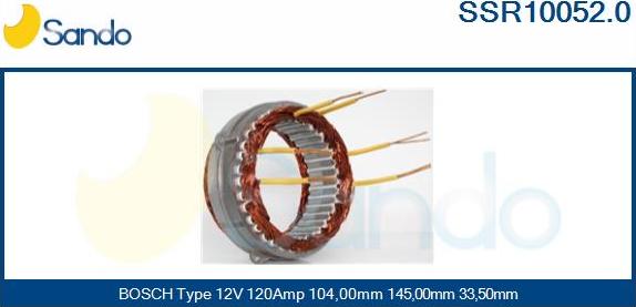 Sando SSR10052.0 - Stator, alternateur cwaw.fr