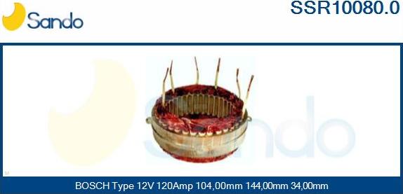 Sando SSR10080.0 - Stator, alternateur cwaw.fr