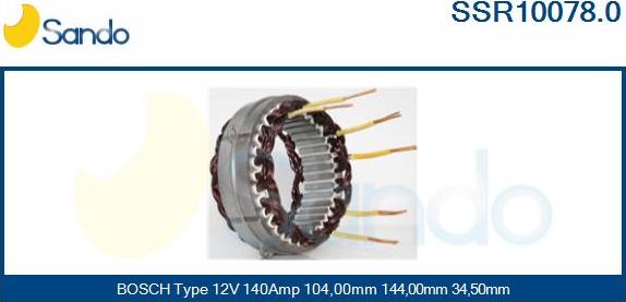 Sando SSR10078.0 - Stator, alternateur cwaw.fr