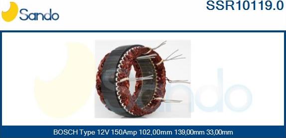 Sando SSR10119.0 - Stator, alternateur cwaw.fr