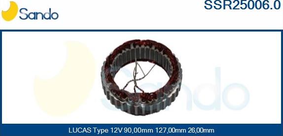 Sando SSR25006.0 - Stator, alternateur cwaw.fr