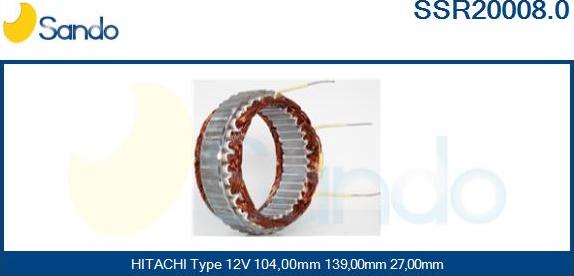 Sando SSR20008.0 - Stator, alternateur cwaw.fr