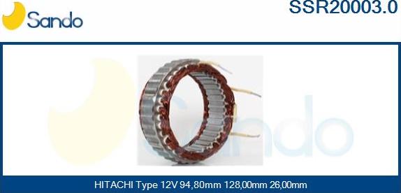 Sando SSR20003.0 - Stator, alternateur cwaw.fr