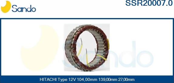 Sando SSR20007.0 - Stator, alternateur cwaw.fr