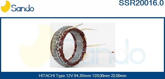 Sando SSR20016.0 - Stator, alternateur cwaw.fr