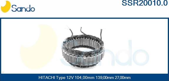 Sando SSR20010.0 - Stator, alternateur cwaw.fr