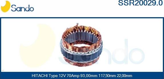 Sando SSR20029.0 - Stator, alternateur cwaw.fr