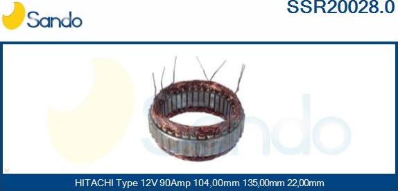 Sando SSR20028.0 - Stator, alternateur cwaw.fr