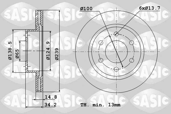 Sasic 9004901J - Disque de frein cwaw.fr