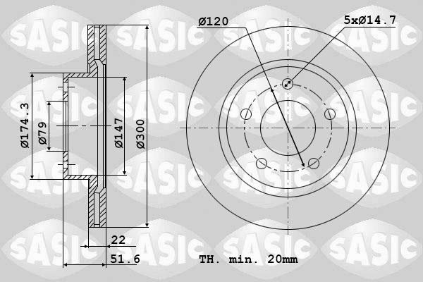 Sasic 9004910J - Disque de frein cwaw.fr