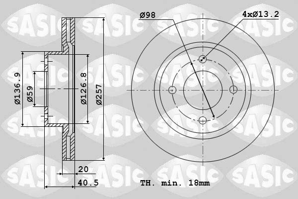 Sasic 9004455J - Disque de frein cwaw.fr